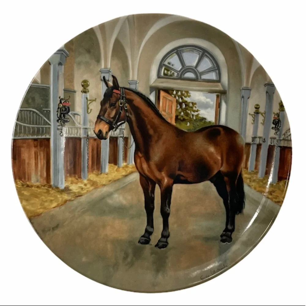 Vintage Spode Horse Collectors Plate Cleveland Bay Western Equestrian Decor